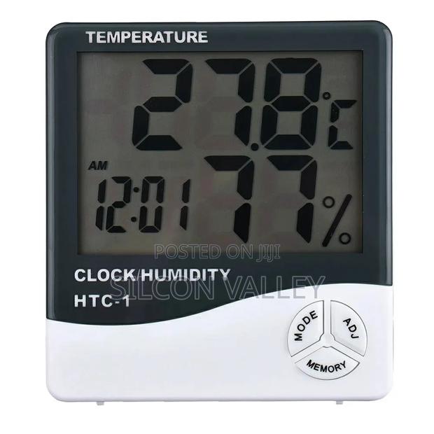 Hygrometer and Temperature With Clock Htc1 - thumbnail 3