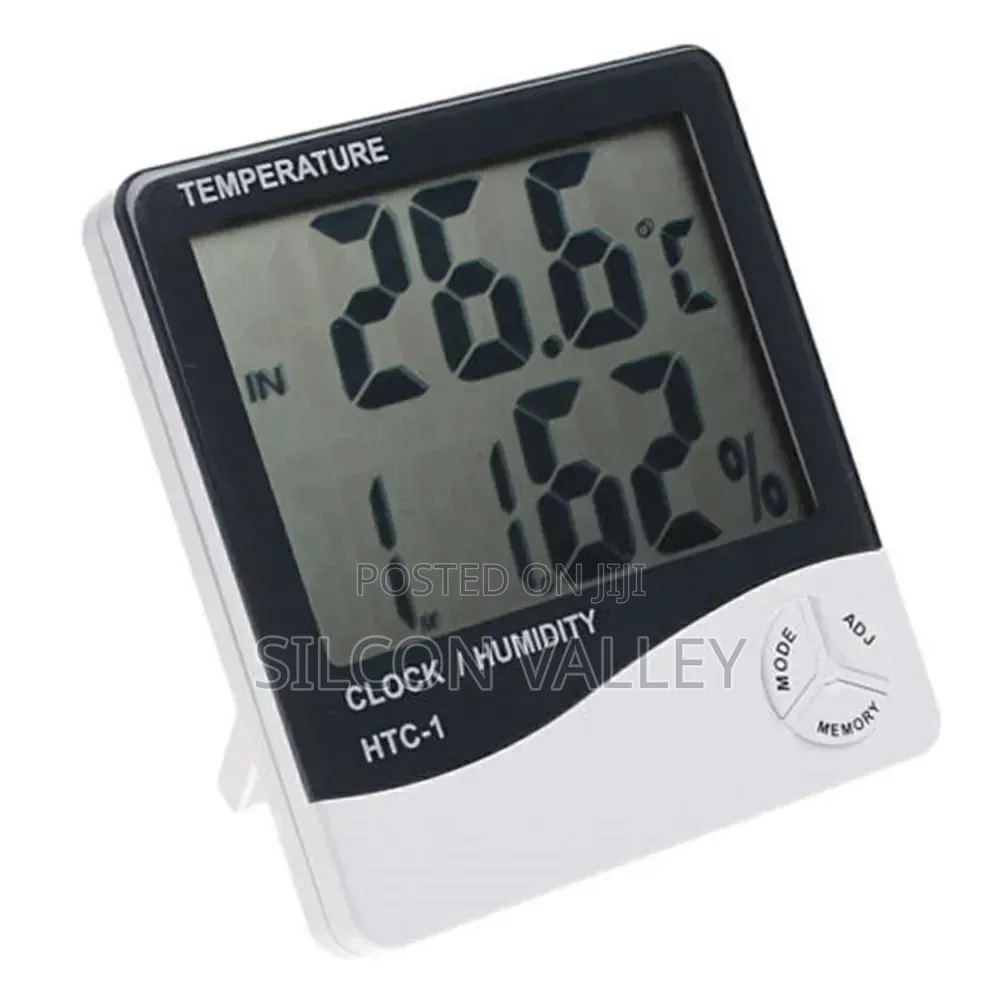 Hygrometer and Temperature With Clock Htc1
