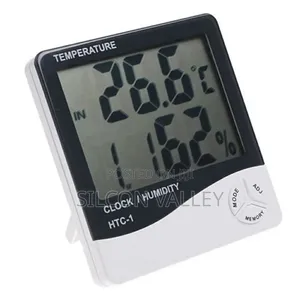 Hygrometer and Temperature With Clock Htc1