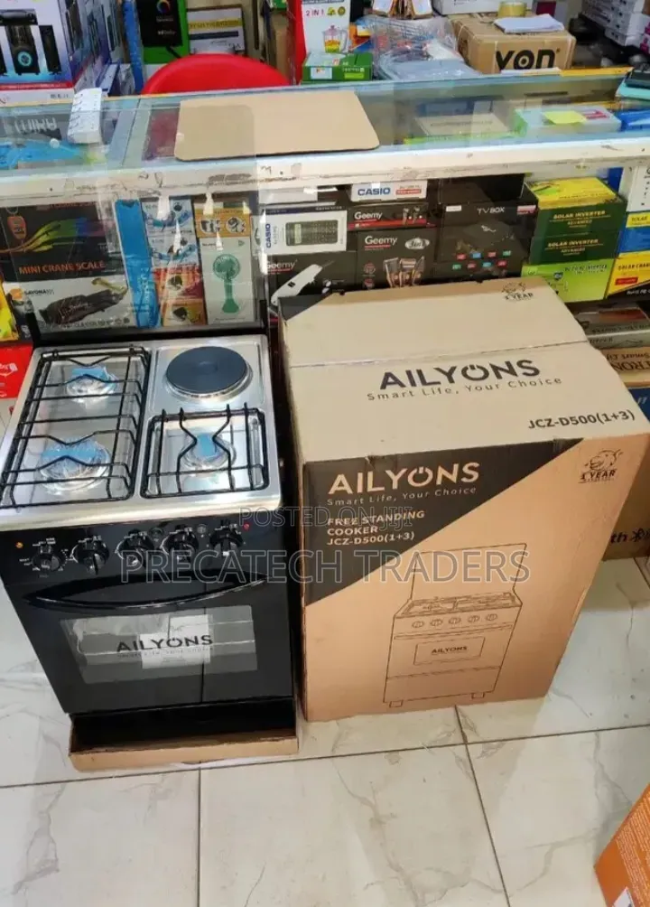 Ailyons JCZ-D5000 50×55 Cooker – 3 Gas + Electric Plate