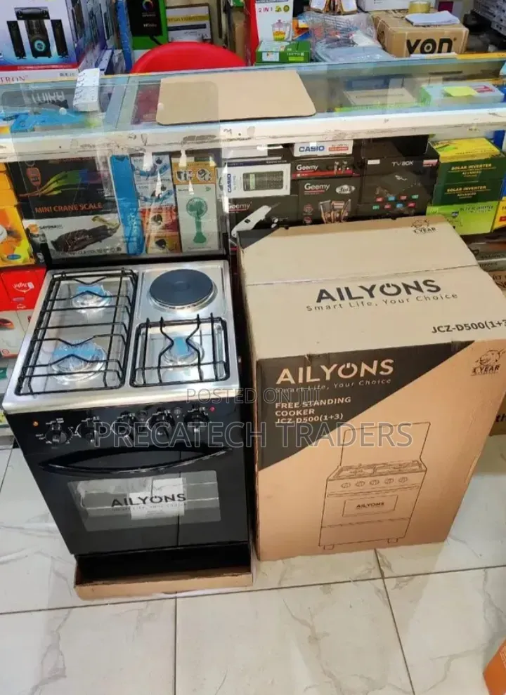 Ailyons JCZ-D5000 50×55 Cooker – 3 Gas + Electric Plate