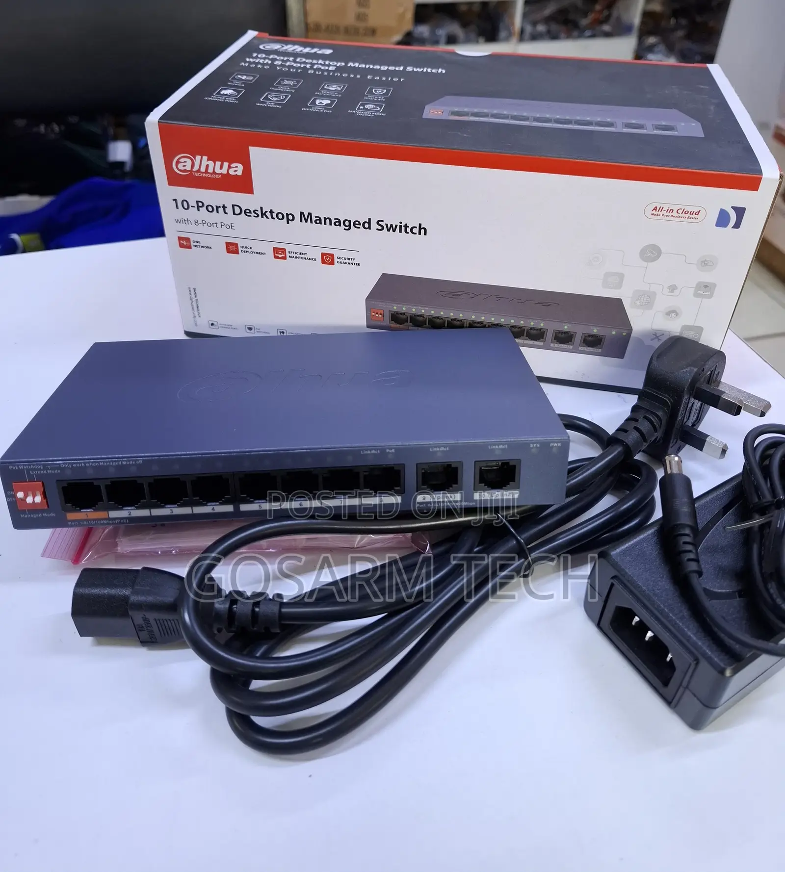 Dahua 8-Port Managed PoE Ethernet Switch – 10-Port Network Switch