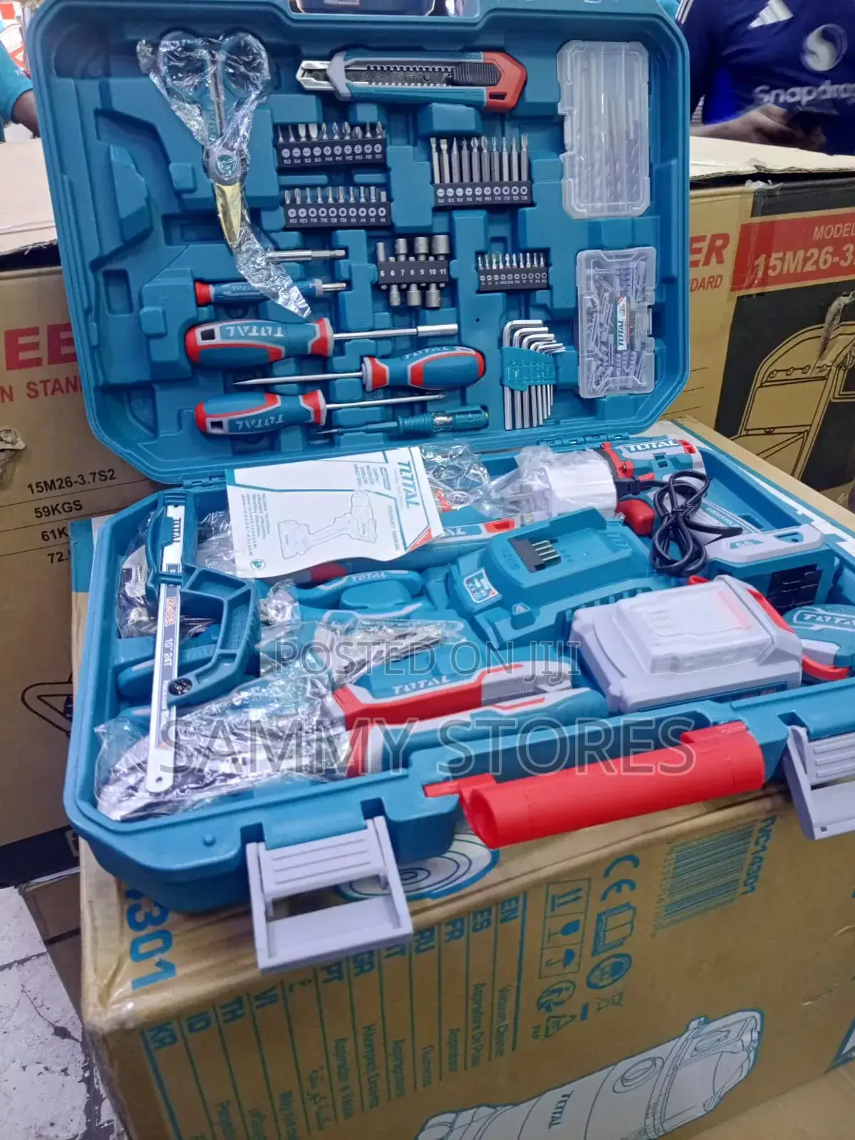 TOTAL Power Tool Kit With Cordless Drill, Screwdrivers Accessories