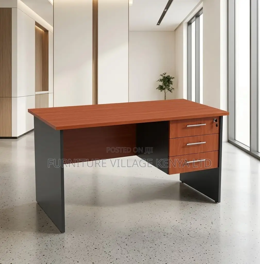Study Desk; 0.9 M Lockable 3 Drawer Generic Home Office Study Desk