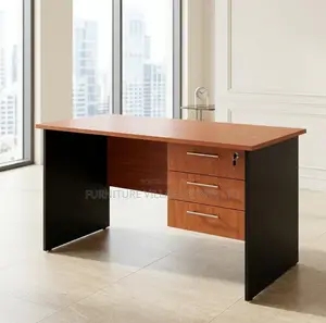 Study Desk; 0.9 M Lockable 3 Drawer Generic Home Office Study Desk