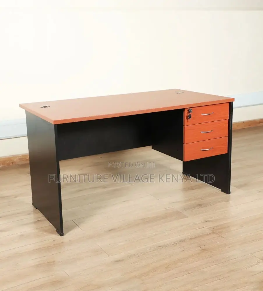 Study Desk; 0.9 M Lockable 3 Drawer Generic Home Office Study Desk