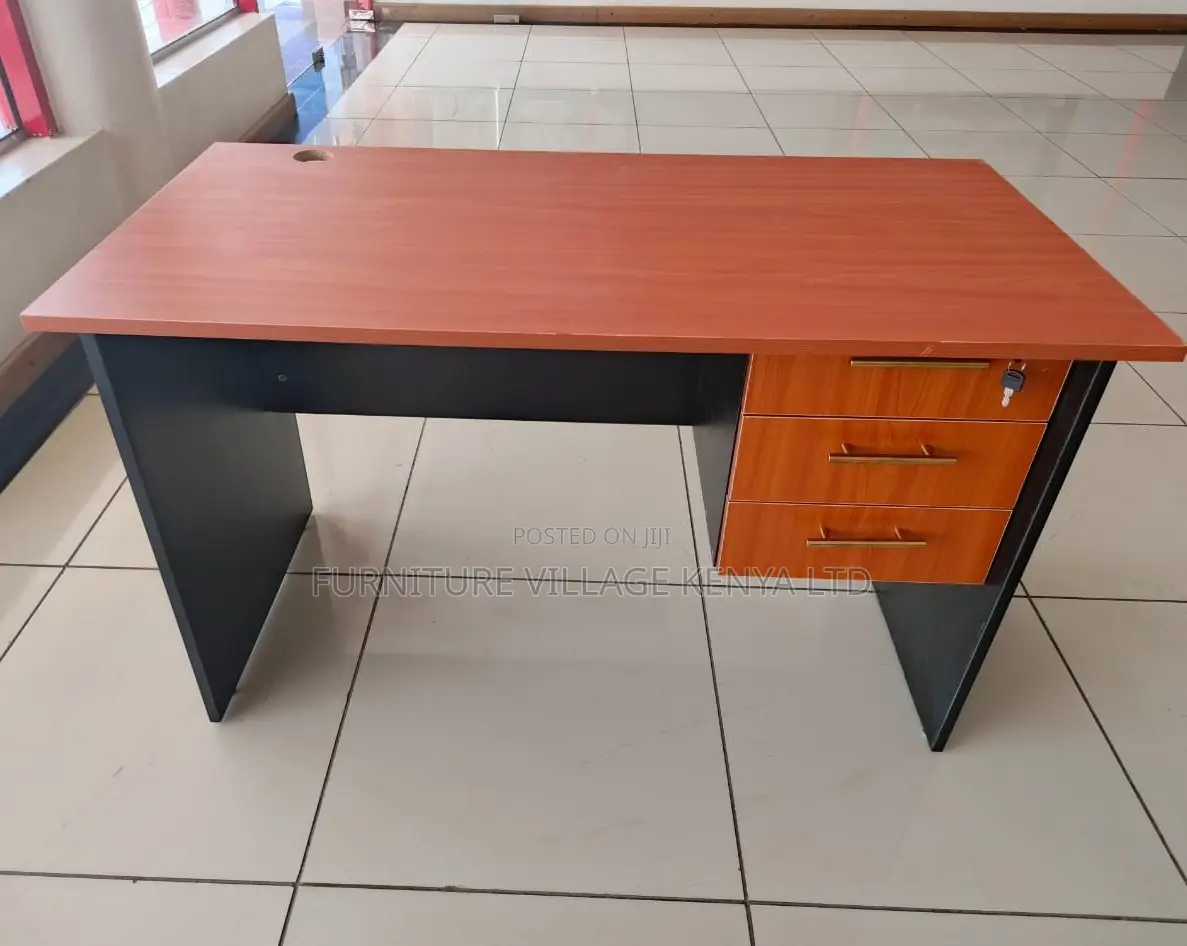 Study Desk; 0.9 M Lockable 3 Drawer Generic Home Office Study Desk