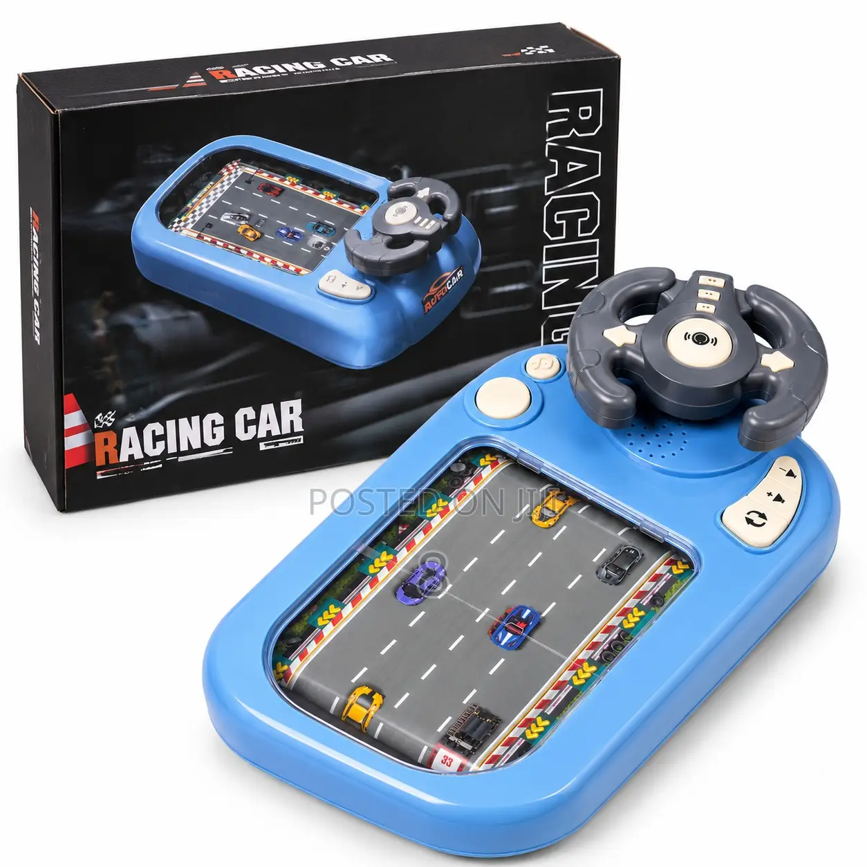 Kids Car Racing Track Driving Game With Steering Wheel