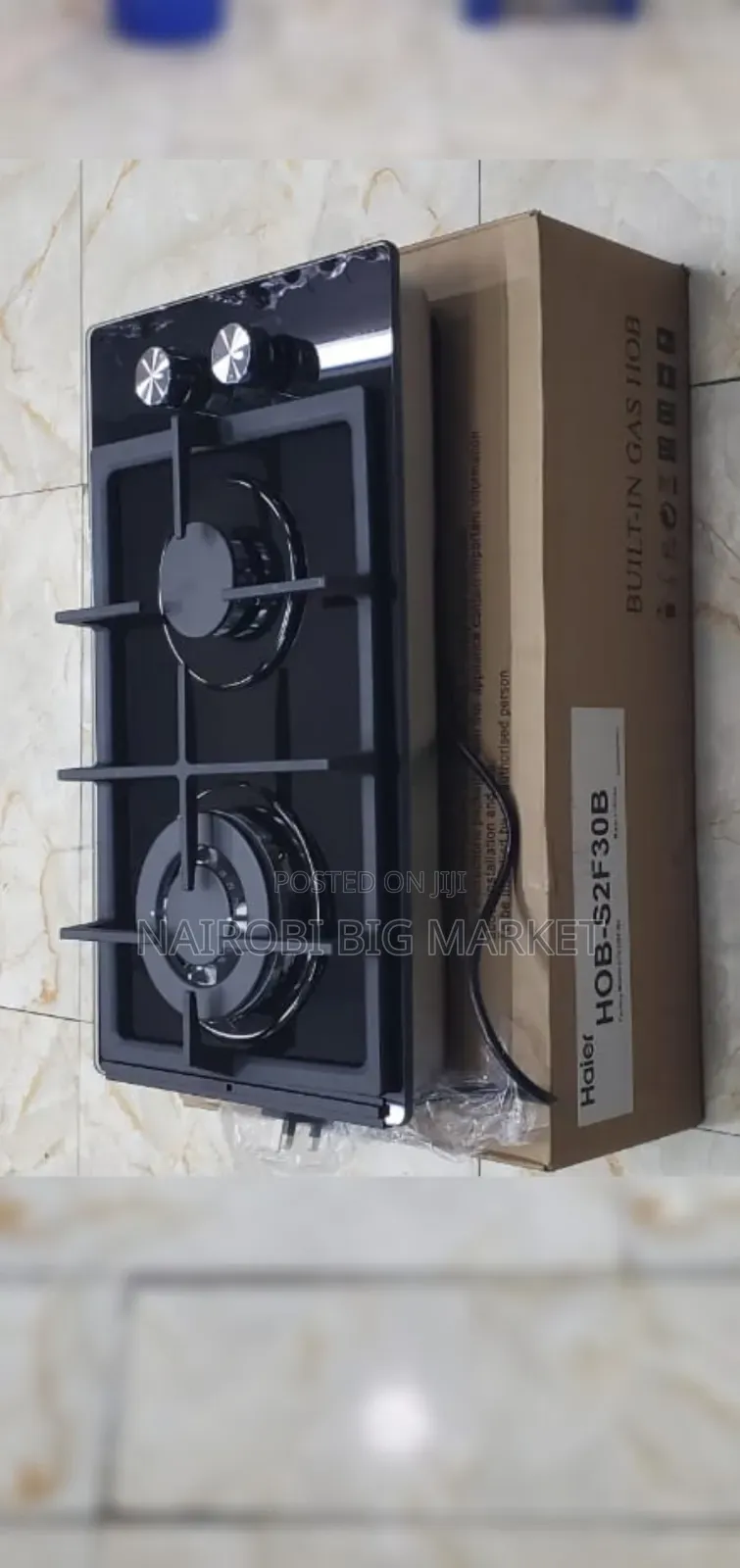Haier Glass Inbuilt 2 Burner With Work Burner Hob Cooker
