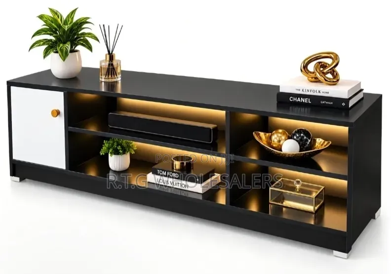 Imported Executive TV Stand With Shelves and Cabinet at 