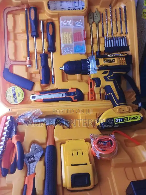 Dewalt 21V Cordless Electric Drill 47PC Tool Set WITH 2 Batteries