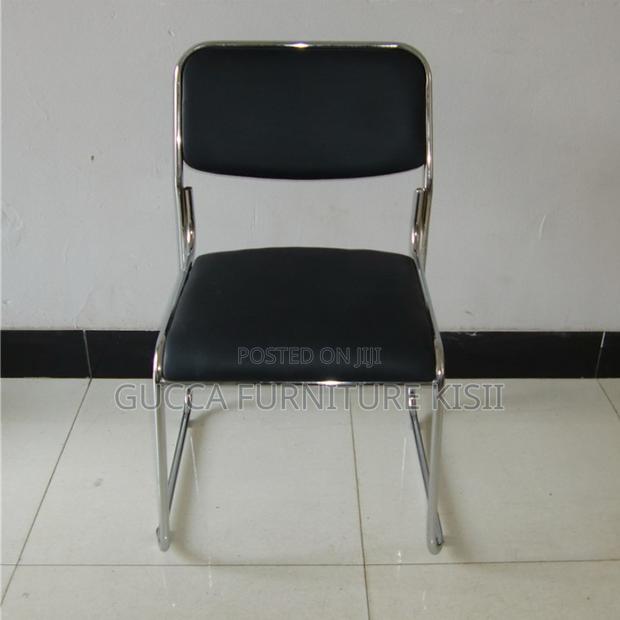 Office Chair; Stackable Leather Chrome Visitor Seat - thumbnail 9