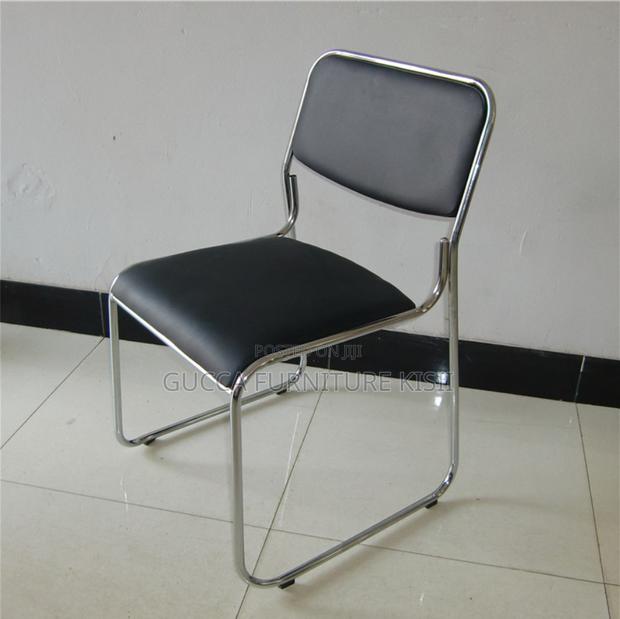 Office Chair; Stackable Leather Chrome Visitor Seat - thumbnail 11