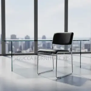 Office Chair; Stackable Leather Chrome Visitor Seat
