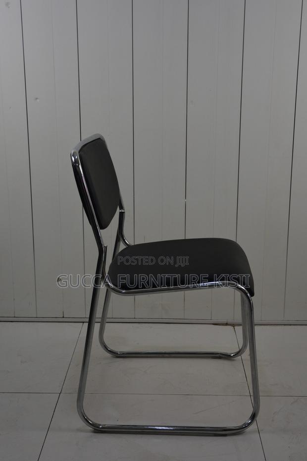 Office Chair; Stackable Leather Chrome Visitor Seat - thumbnail 14