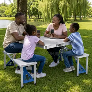 Portable Foldable Picnic Table With 4 Seats