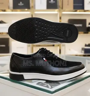 Black Leather and Suede Tommy Casual Shoes