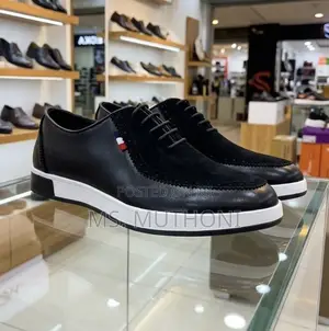 Black Leather and Suede Tommy Casual Shoes