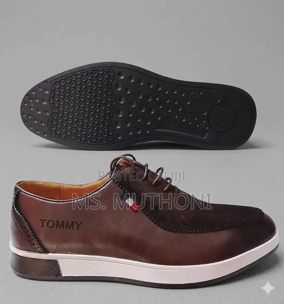 Brown Tommy Casual Lace-Up Shoes Size 40-45