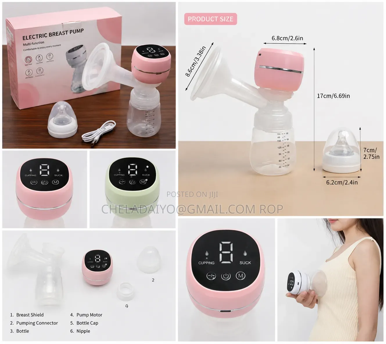 Anti Backflow Rechargable Breast Milk Pump Plus Cupper