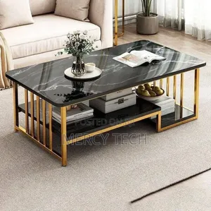 Executive Black Marble Coffee Table