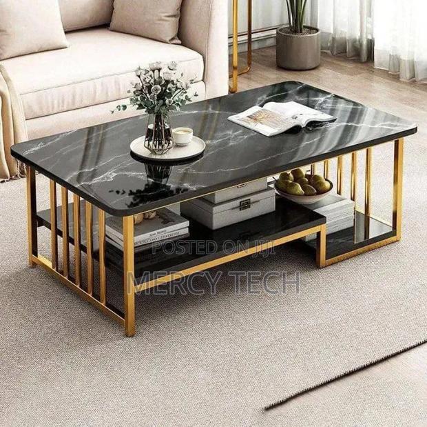 Executive Black Marble Coffee Table