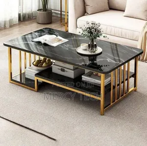 Executive Black Marble Coffee Table