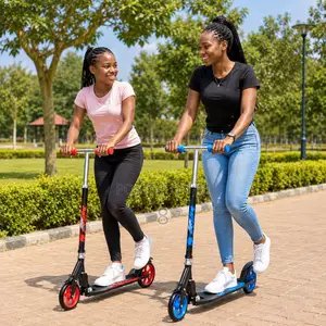 Foldable Large Wheel Kick Scooter With Rear Brake
