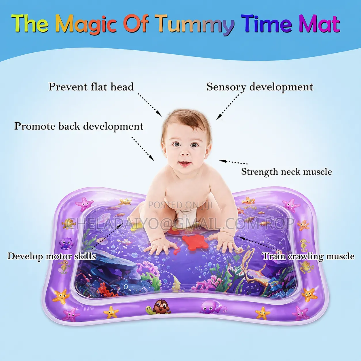 Baby Tummy Time Water Play Mat Pad
