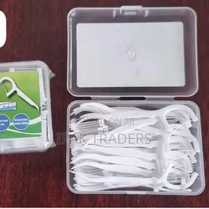 50pc Pack of 2 Way Dental Floss Toothpicks White