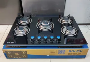 Bolesi 90CM Built-in Gas Hob – 5 Burner Stainless Steel Kitchen Cooker