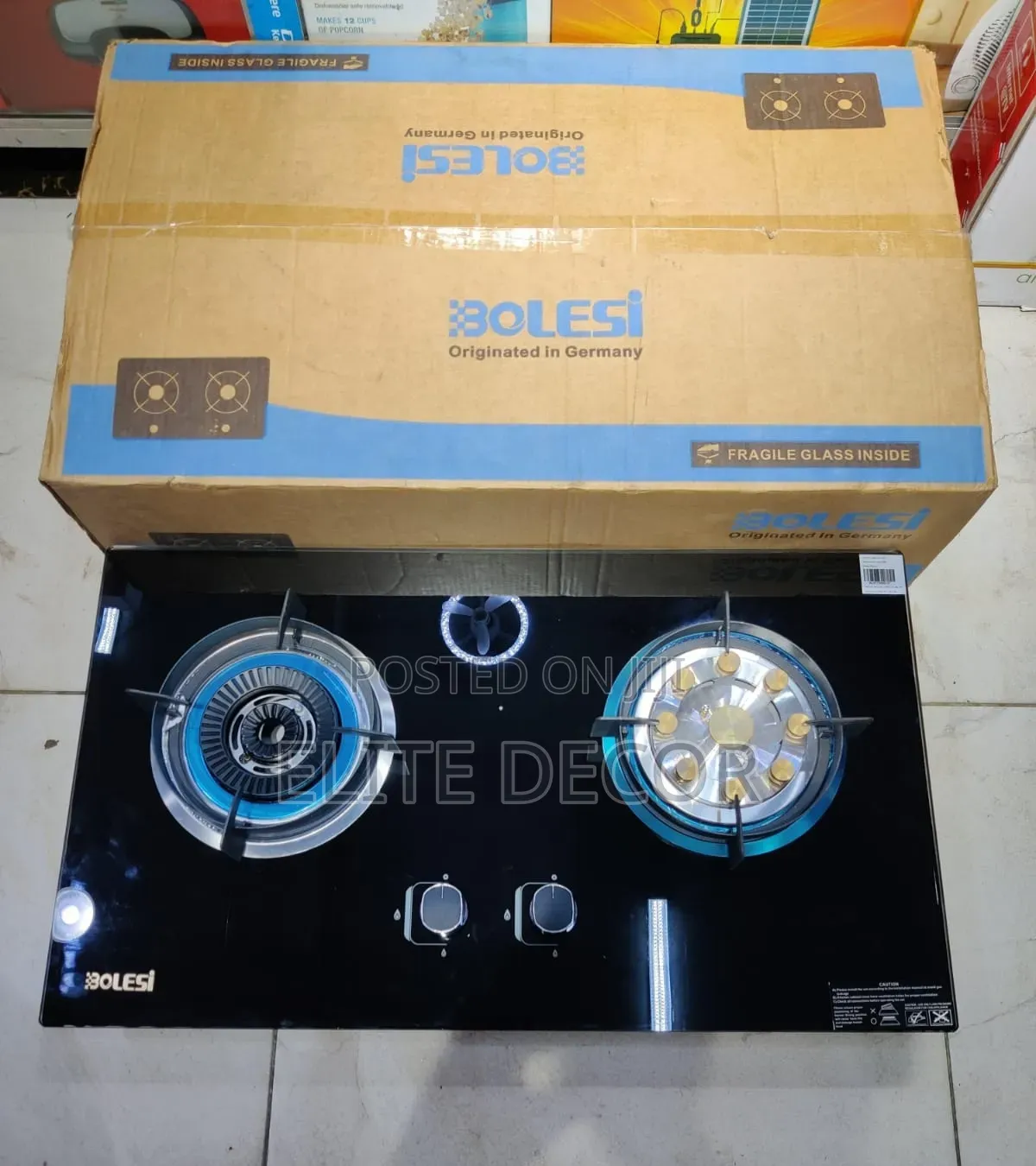 Bolesi Built-in 2 Burner Gas Hob – Vertical Orientation Kitchen Cooker