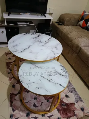 Round Glass Marble Effect Tables Available