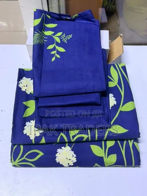 *Flowered Cotton Bedsheets*2 Flat Bedsheets 4 Pillow Cases 7by8