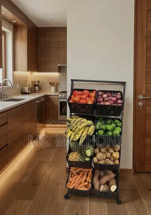 Space Saving Organization Vegetables Rack With Wheels