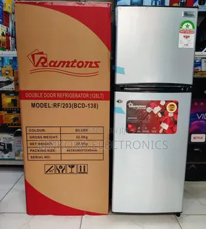Ramtons RF/203 Double Door Refrigerator 128L – Brand New