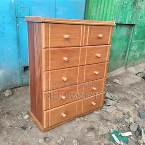 Hand-Crafted Six-Drawer Wooden Chest