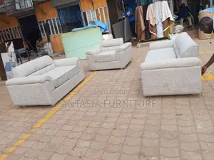 6-Seater Grey Fabric Sofa Set: Pay on Delivery