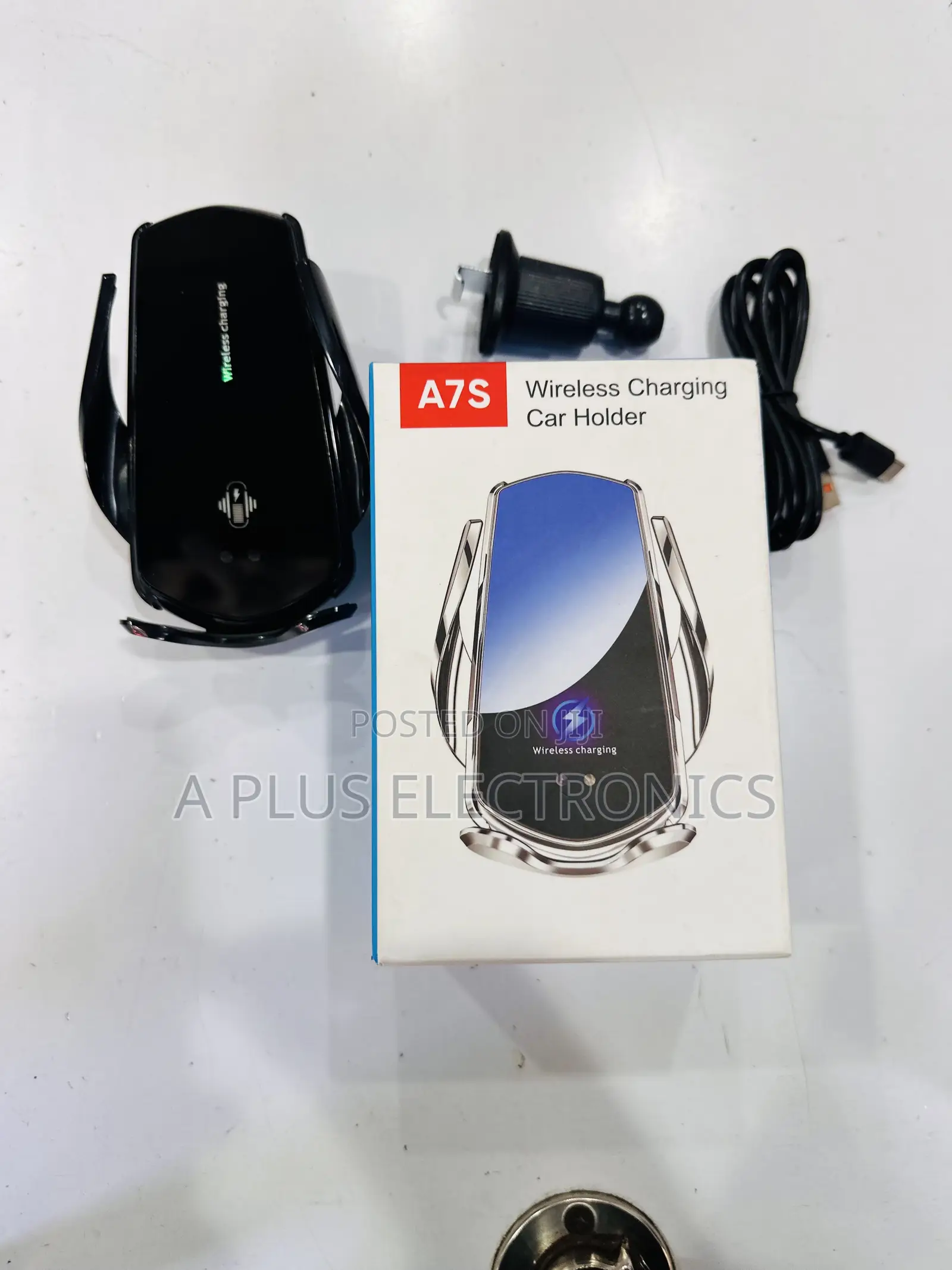 A7S Wireless Charging Phone Holder | Automatic Car Phone Mount