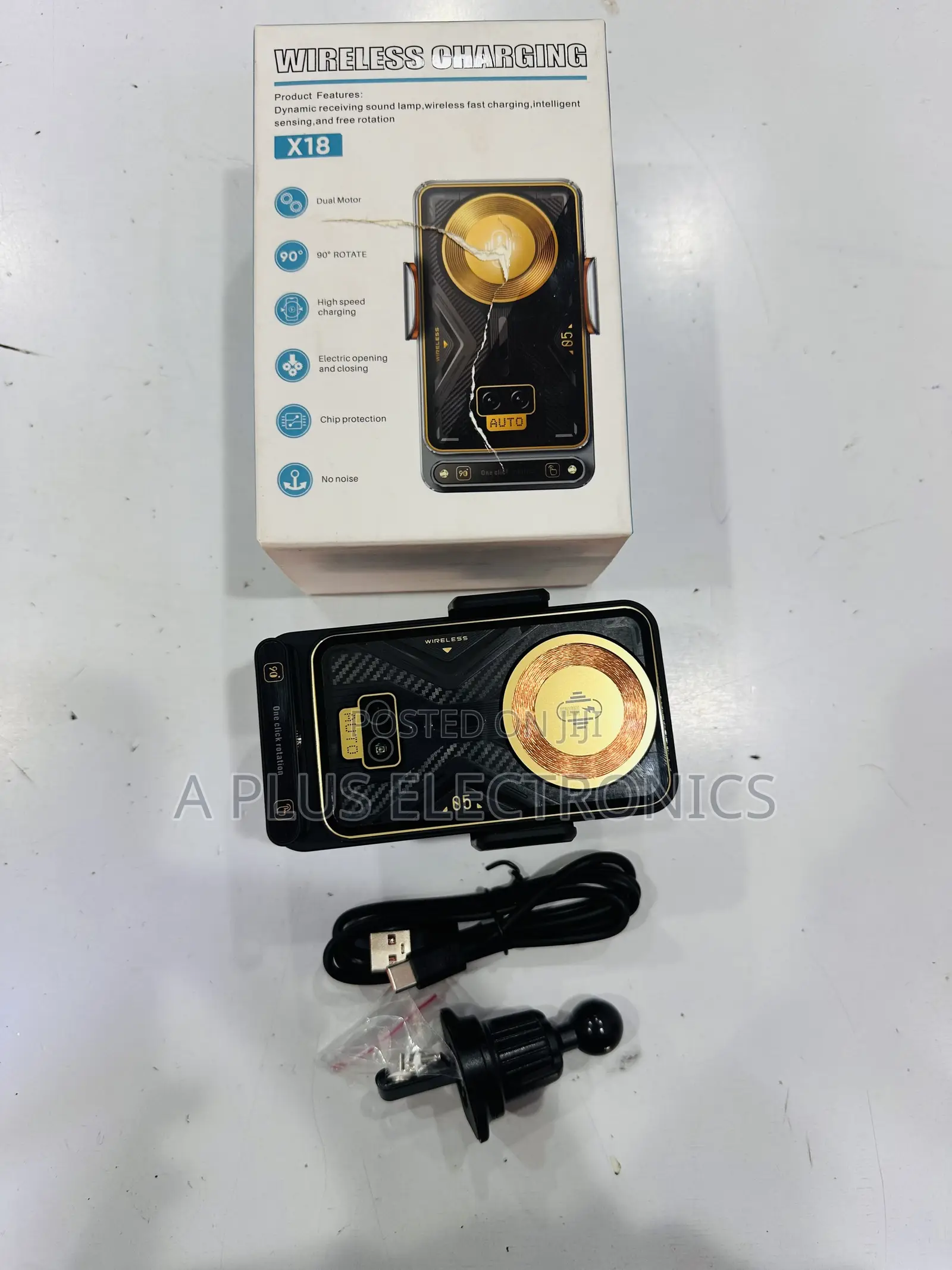 X18 Wireless Charging Car Phone Holder Secure Grip Wireless Charging
