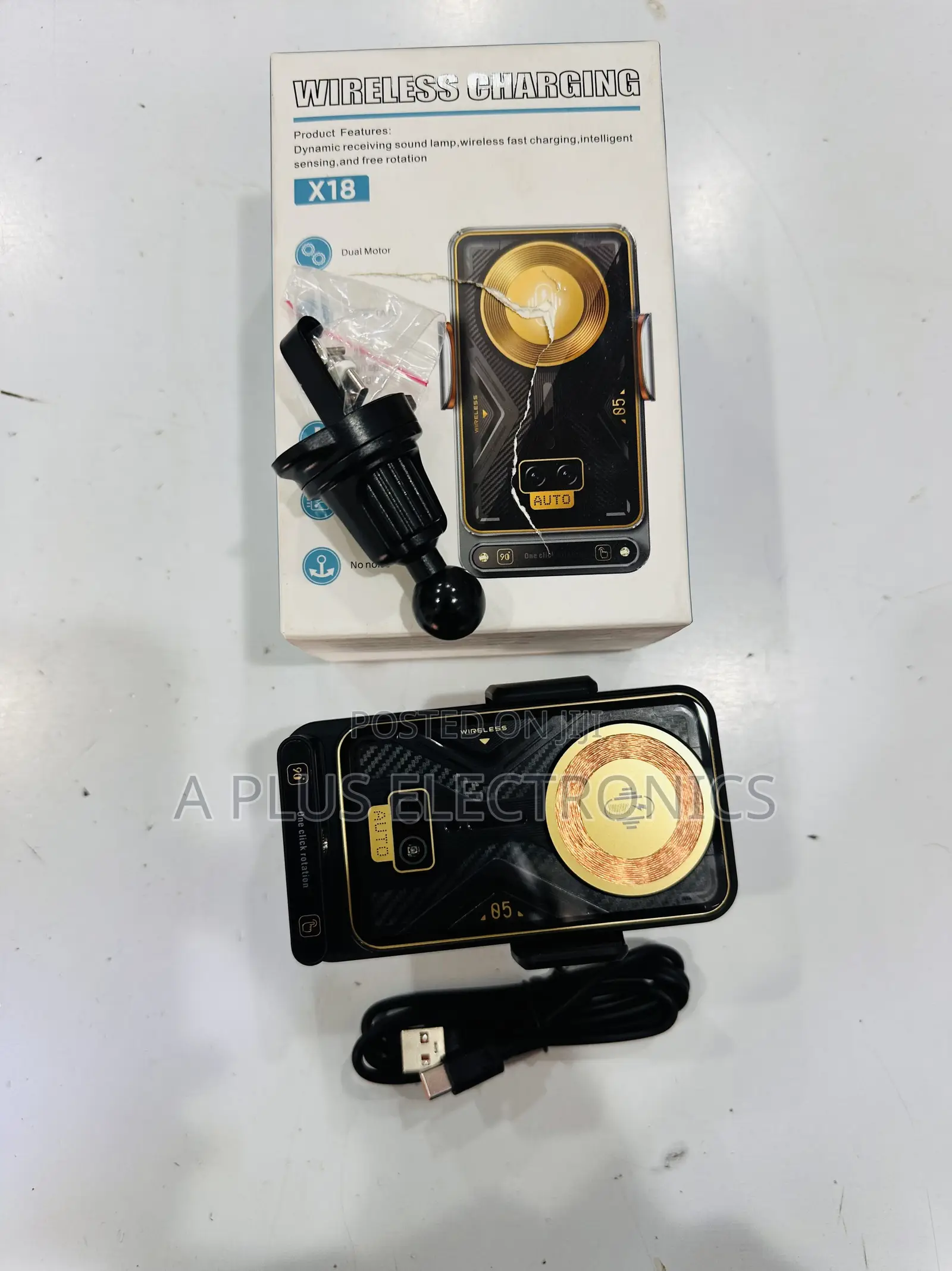 X18 Wireless Charging Car Phone Holder Secure Grip Wireless Charging