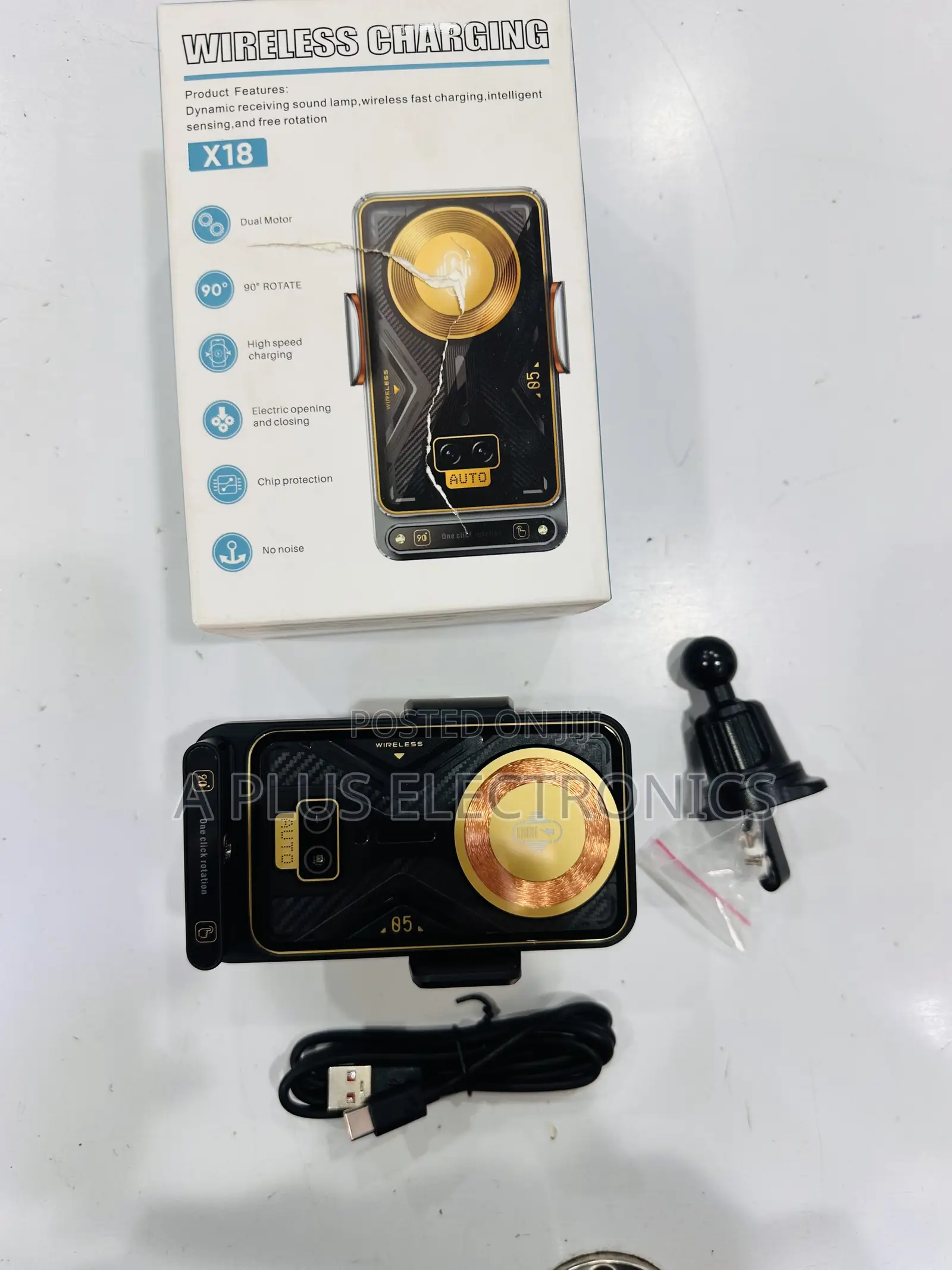 X18 Wireless Charging Car Phone Holder Premium Car Phone Charging