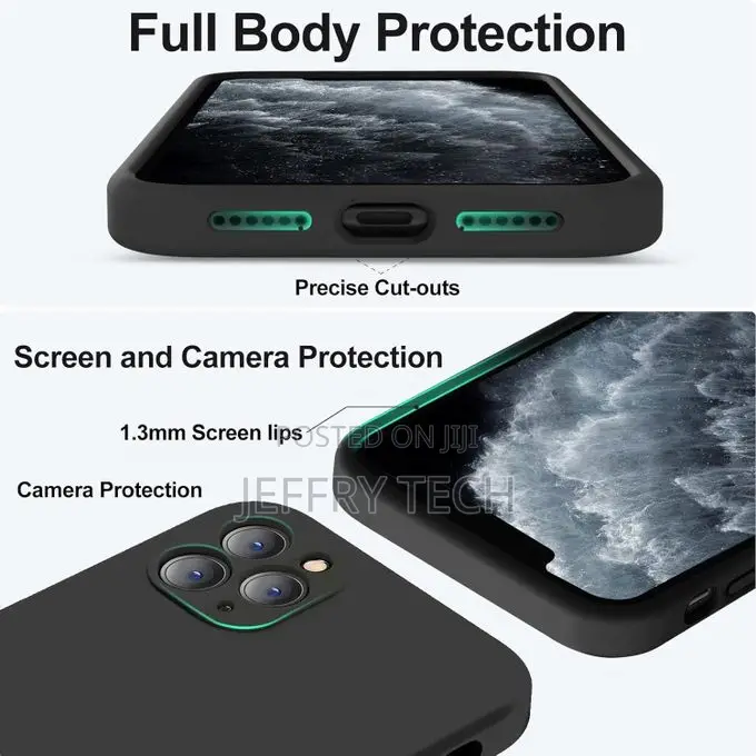 Soft Silicone Slim Shockproof Case for Apple iPhone 11 Pro Max - Black