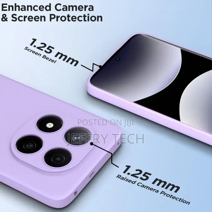 Soft Silicone F Case for Xiaomi Redmi Note 14 Pro Plus - Purple