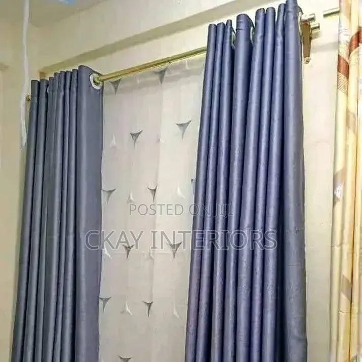 Soft Plain Grey Black and White Window Curtain