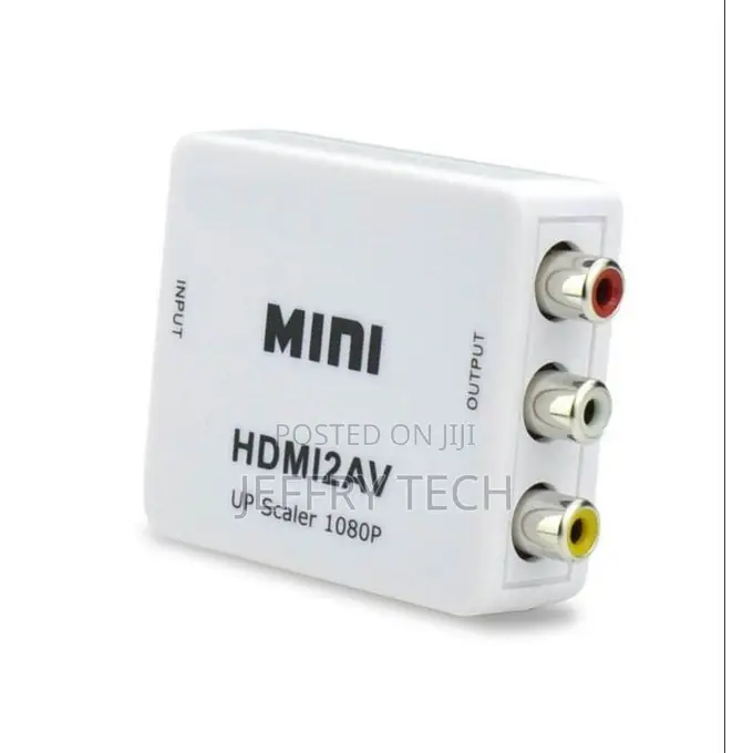 Mini AV/RCA/CVBS Jack to a HDMI Scaler 1080P Converter Box HDMI2AV Vid