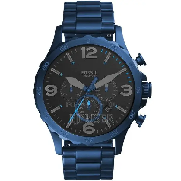 Fossil JR1530 Nate Chronograph Blue Stainless Steel Watch