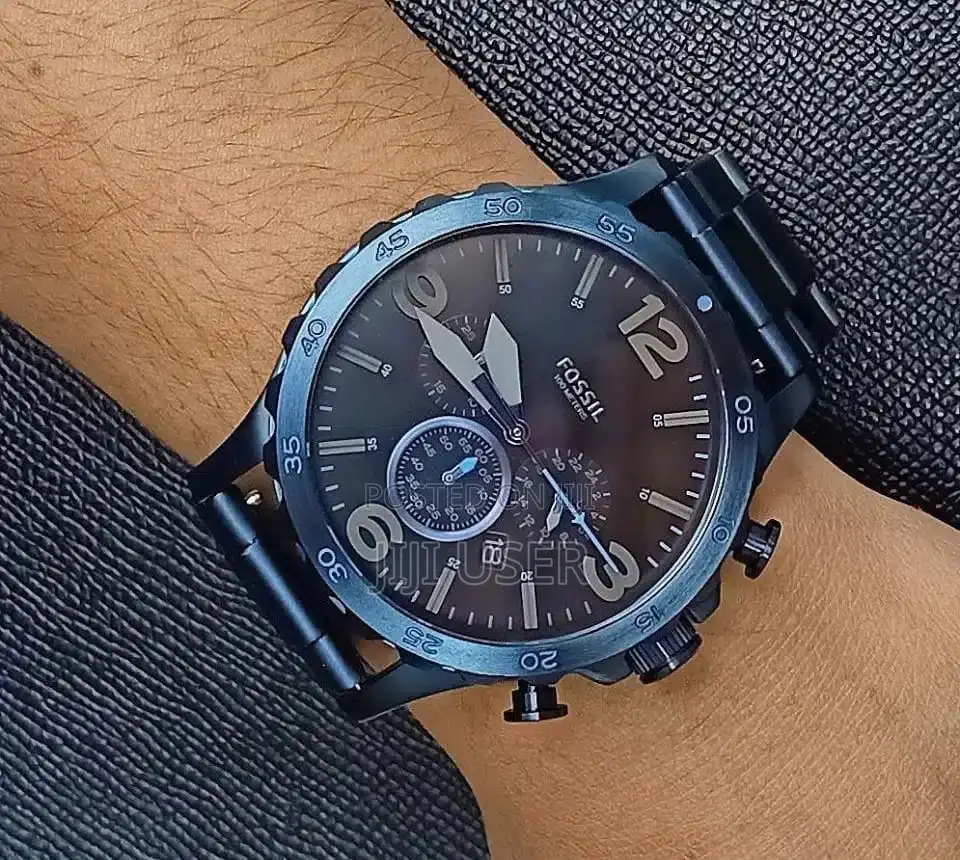 Fossil JR1530 Nate Chronograph Blue Stainless Steel Watch