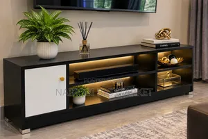 Imported Executive TV Stand With Shelves and Cabinet