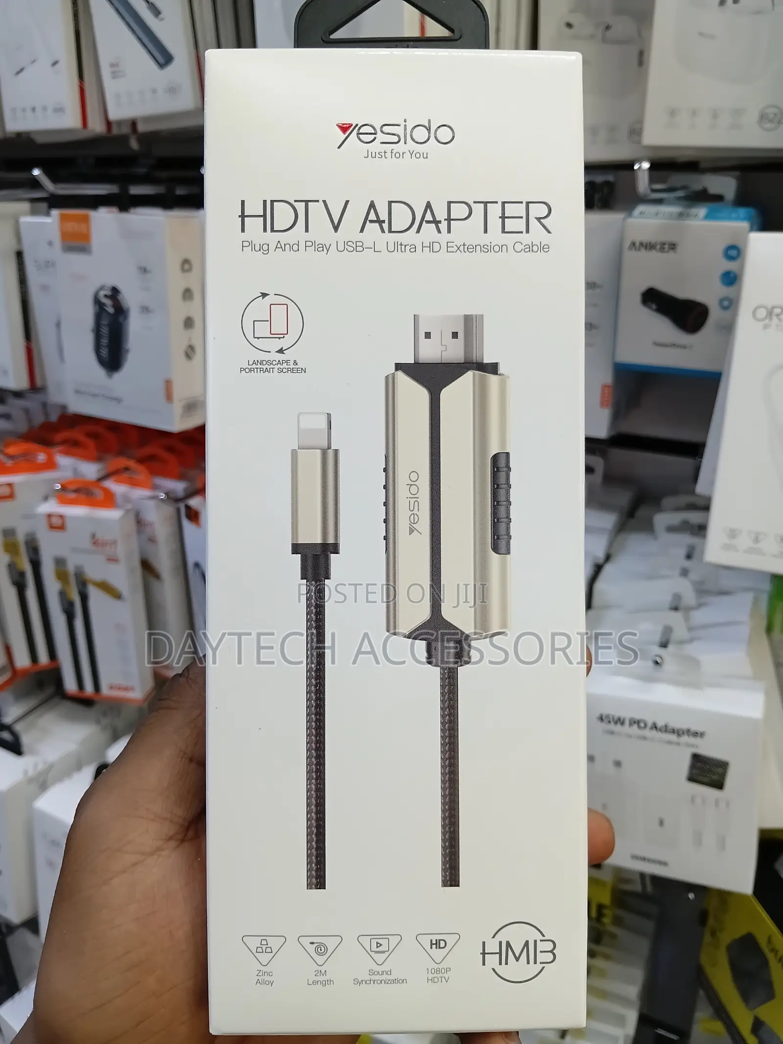Yesido Lightning to Hdmi HDTV Adapter 1080p Braided 2m